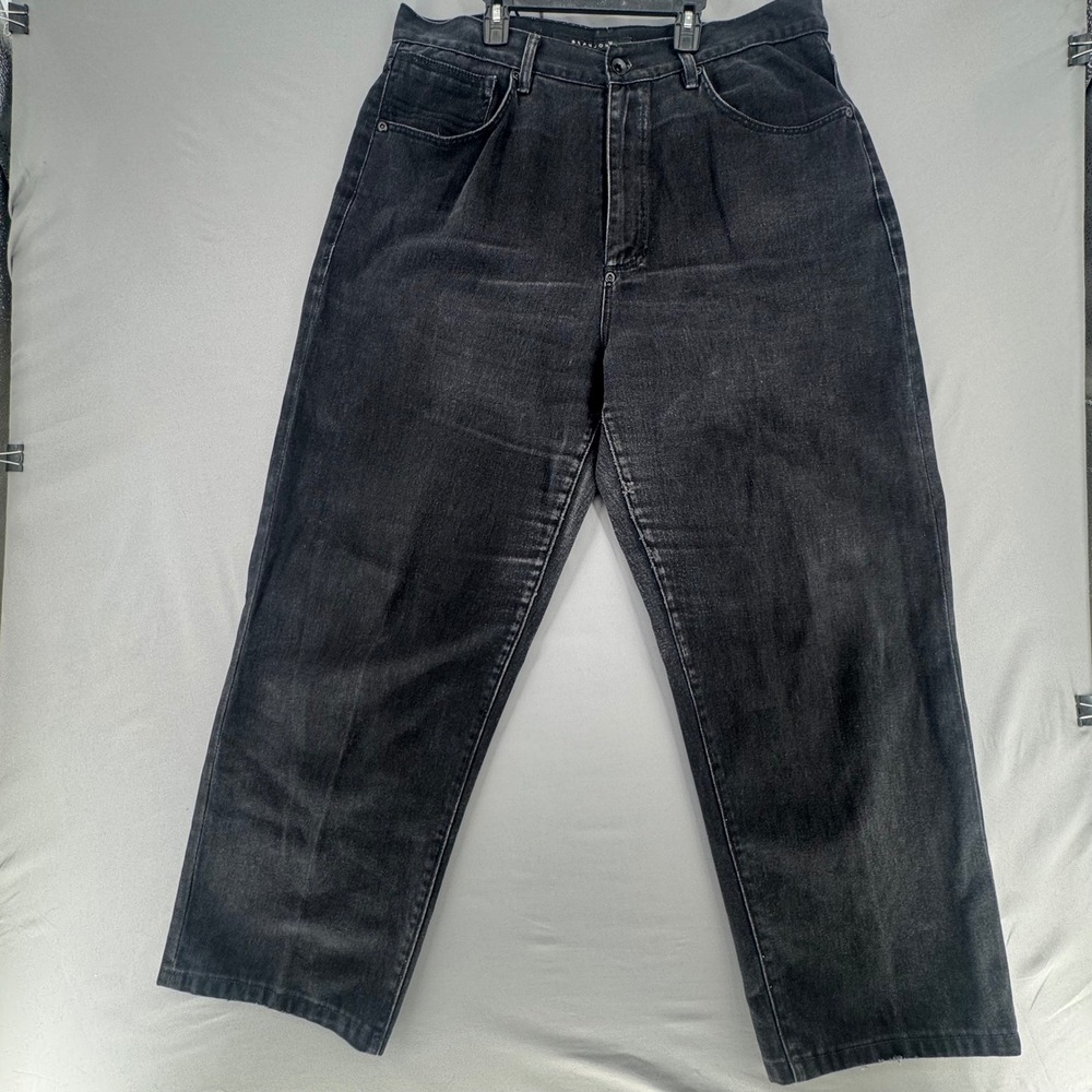 Sean John Mens 38T Faded Black Relaxed Wide Leg Streetwear Denim Jeans 38x31